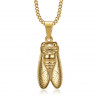 PE0256 BOBIJOO Jewelry Pendant Cicada South of France Steel Gold