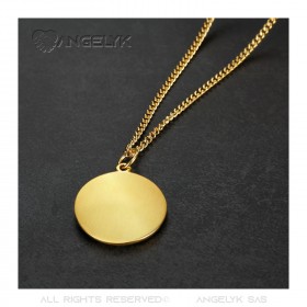 PE0260 BOBIJOO Jewelry Anhänger Halskette Saint Christophe Reisenden Edelstahl Gold 20mm