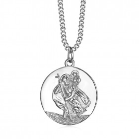 Pendentif Collier Saint Christophe Voyageur Acier 20mm bobijoo