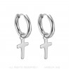 BOH0001 BOBIJOO Jewelry Pair earrings Man Creole Catholic Cross stainless Steel