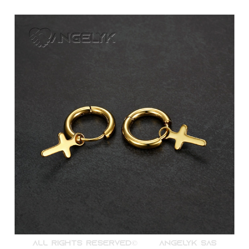 Catholic cross earrings discount