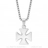 PE0128S BOBIJOO Jewelry Anhänger Kreuz Pattée Templer-Ritter Stahl + Kette