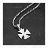 PE0128S BOBIJOO Jewelry Anhänger Kreuz Pattée Templer-Ritter Stahl + Kette