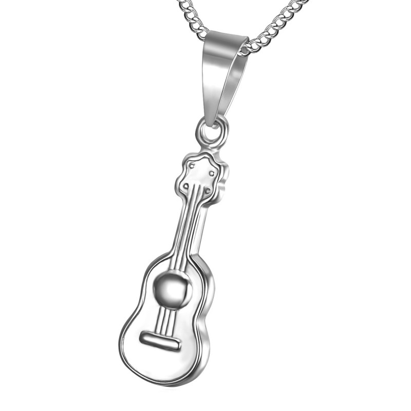 PE0180S BOBIJOO Jewelry Kleine, Diskrete Anhänger Gitarre aus Edelstahl 316L mit