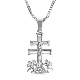 PE0193S BOBIJOO Jewelry Anhänger Kreuz von Caravaca de la Cruz 32mm stahl 316L