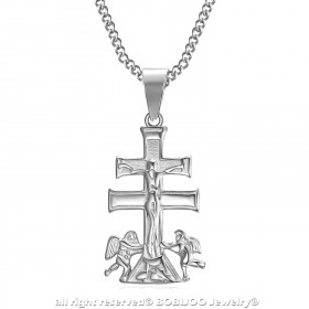 PE0193S BOBIJOO Jewelry Anhänger Kreuz von Caravaca de la Cruz 32mm stahl 316L