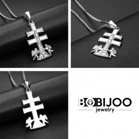 PE0193S BOBIJOO Jewelry Pendant Cross of Caravaca de la Cruz 32mm steel 316L