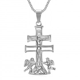 PE0194S BOBIJOO Jewelry Pendant Cross of Caravaca de la Cruz 44mm 316L steel