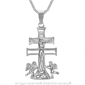 PE0194S BOBIJOO Jewelry Anhänger Kreuz von Caravaca de la Cruz 44mm stahl 316L