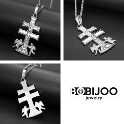 PE0194S BOBIJOO Jewelry Pendant Cross of Caravaca de la Cruz 44mm 316L steel