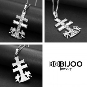 PE0194S BOBIJOO Jewelry Colgante Cruz de Caravaca de la Cruz 44mm acero 316L