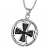 Pendentif Médaillon Croix Pattée Noire argenté bobijoo