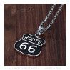 PE0272 BOBIJOO Jewelry Anhänger Wappen Biker Route 66 Stahl 316L Schwarz