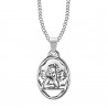 PE0270 BOBIJOO Jewelry Colgante Medalla de Ángel de la guarda Bautismo de Plata de Acero