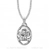 PE0270 BOBIJOO Jewelry Colgante Medalla de Ángel de la guarda Bautismo de Plata de Acero