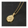 PE0269 BOBIJOO Jewelry Pendant Medal Guardian Angel Baptism Steel Gold