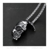 Imposant Pendentif Biker Skull Crâne Fracassé Acier 316L bobijoo