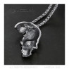 PE0268 BOBIJOO Jewelry Imposanter Anhänger Biker Skull Schädel Zertrümmert Stahl 316L