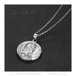 PE0266 BOBIJOO Jewelry Pendant Miraculous mary Immaculate Conception Silver
