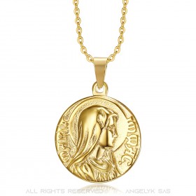 PE0265 BOBIJOO Jewelry Pendant Miraculous mary Immaculate Conception Gold