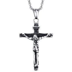PE0061B BOBIJOO Jewelry Alle Anhänger Lateinischen Kreuzes Jesu Stahl Silber-Antik -