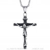 PE0061B BOBIJOO Jewelry Together Pendant the Latin Cross Jesus Steel old Silver