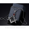 PE0004 BOBIJOO Jewelry Collana Con Pendente A Frank Mason Acciaio Falso Rosso Rubino