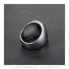 BA0360 BOBIJOO Gioielli Grande Anello Uomo Cabochon e-Mail Acciaio Nero