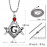 Pendentif Collier Franc Maçon Acier Faux Rubis Rouge bobijoo