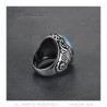 BA0363 BOBIJOO Jewelry Siegelring Ring Biker Türkis Triskell 22mm