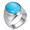 BA0366 BOBIJOO Jewelry Signet Ring Biker Turquoise Sober 20mm