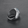 BA0366 BOBIJOO Jewelry Sello del Anillo Ciclista de la Turquesa Sobrio 20mm