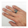 BA0367 BOBIJOO Jewelry Siegelring Ring Biker Indischen Feder Türkis USA