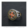BA0017B BOBIJOO Jewelry Ring Order Templar Silver maltese Cross Stainless Steel