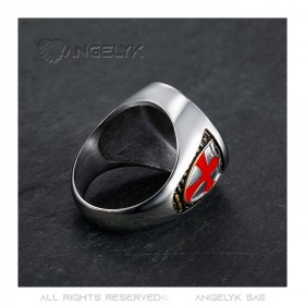 BA0017B BOBIJOO Jewelry Ring Templer-Orden, Silbernes Kreuz von Malta Edelstahl