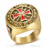 BA0177 BOBIJOO Jewelry Ring-Währung Tempelritter Alles Gold Ende Vergoldet