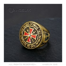 BA0177 BOBIJOO Jewelry Ring Currency Knight Templar All fine Gold Golden