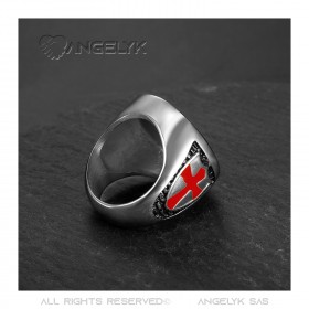 Bague Devise Chevalier Templier Tout Argent bobijoo