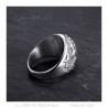 BA0021 BOBIJOO Jewelry Siegelring Ring Freimaurer-Meister Schwarz Silber Edelstahl