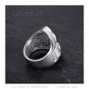 BA0196 BOBIJOO Jewelry Ring Signet ring Fleur-de-Lys Steel Silver Templar