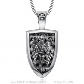 Pendentif Ordre Saint Michel Templier Acier 316L bobijoo