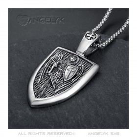 PE0278 BOBIJOO Jewelry Anhänger Reihenfolge Saint Michel Tempelritter Edelstahl 316L