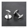 BM0039 BOBIJOO Jewelry Cufflinks, Round Blank Email to Moustache