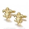 BM0040 BOBIJOO Jewelry Cufflinks Gold Fleur-de-Lys of France