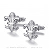 Boutons de Manchette Argent Fleur de Lys France bobijoo