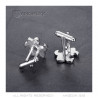 BM0041 BOBIJOO Jewelry Cufflinks Silver Fleur-de-Lys of France