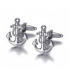 BM0045 BOBIJOO Jewelry Cufflinks Anchor Navy Silver