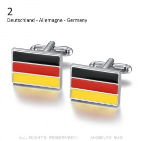 BM0046 BOBIJOO Jewelry Manschettenknöpfe Flagge fr DE ES IT UK zur Auswahl