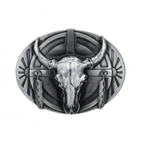 Belt Buckle Skull Bull USA Indian bobijoo