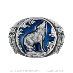 BC0005 BOBIJOO Jewelry La hebilla del cinturón de Lobo en la Noche Azul, estados UNIDOS Motorista de la
